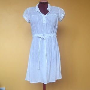 White cotton polkadot dress